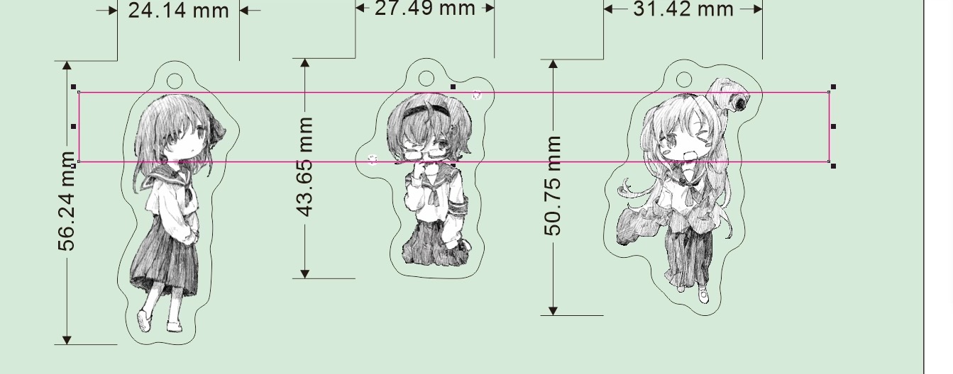 当初学姐定在了5cm,学妹和甘奈直接想5cm照搬,发现得按头身比例